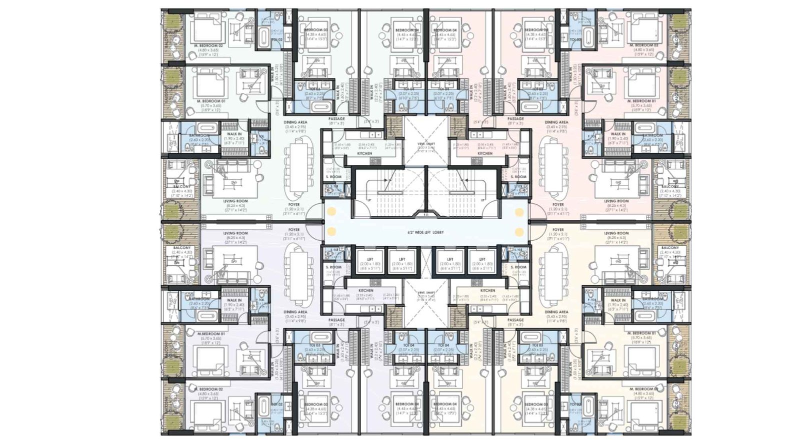 Dhuleva-VII-Floor-Plan-4-BHK-1-4th-Floor